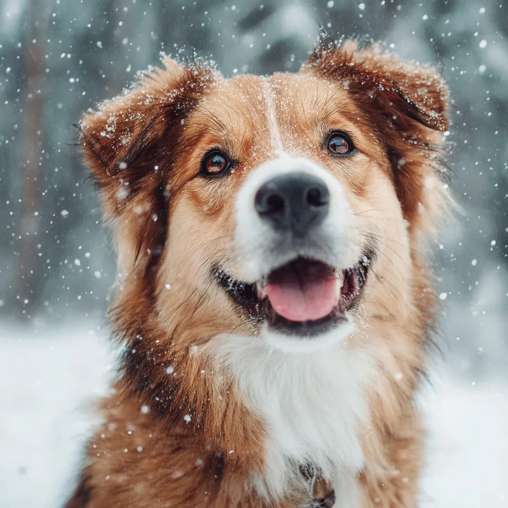 Winter dog portrait — snowy South Shore session