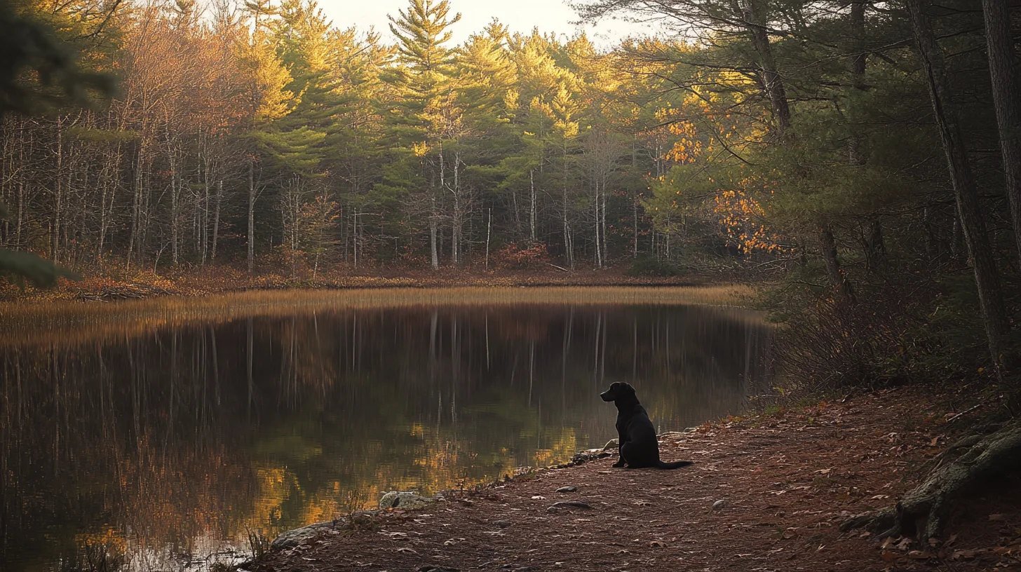Dog portrait at Ames Nowell State Park Abington Massachusetts