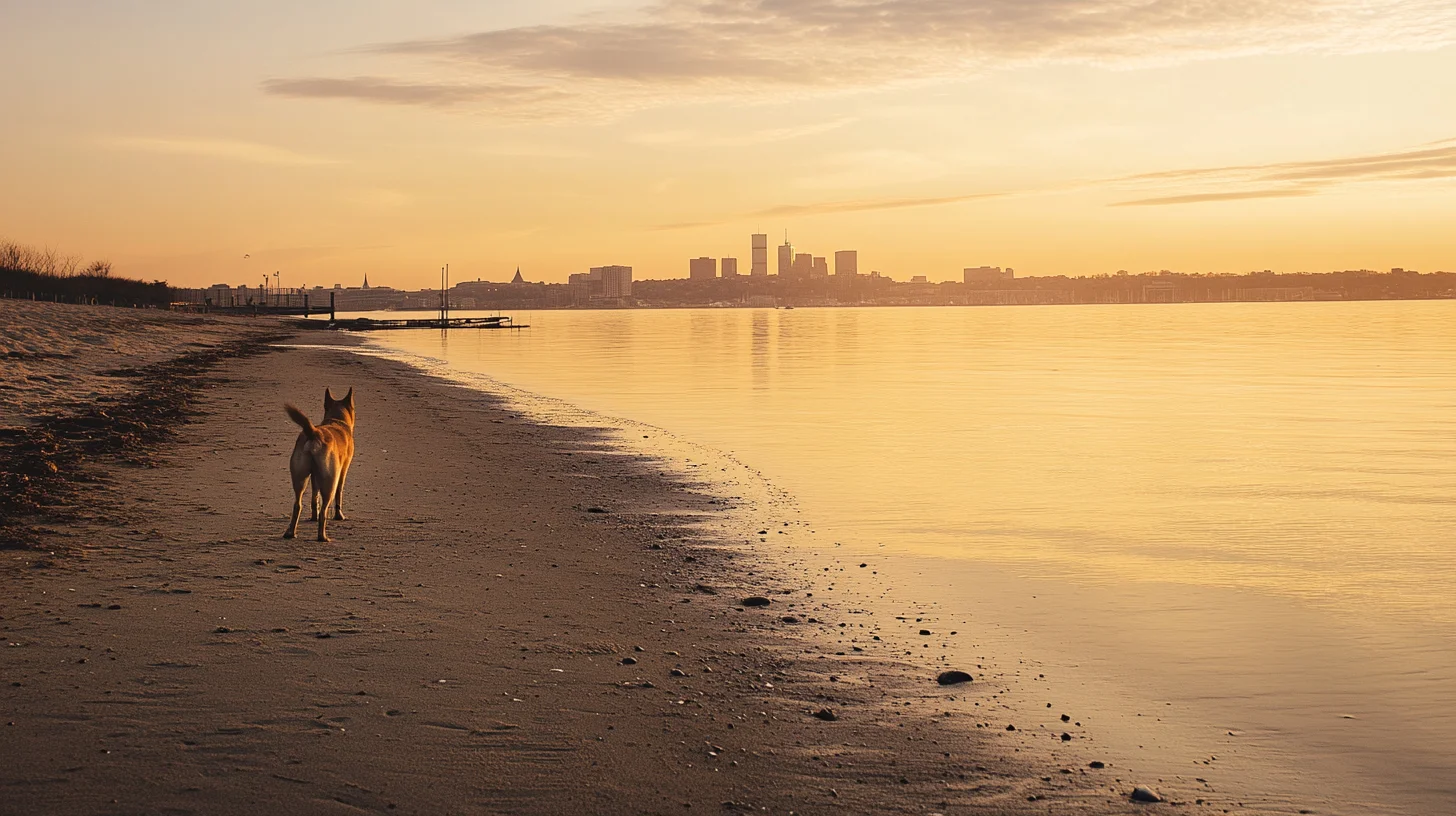 Dog portrait at Wollaston Beach Quincy Massachusetts