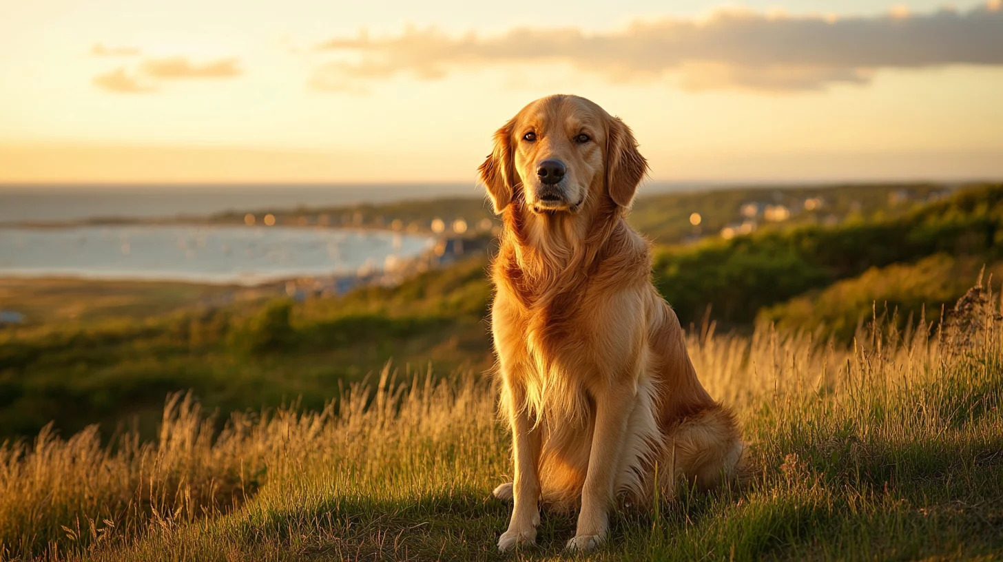 Golden retriever portrait session South Shore Massachusetts
