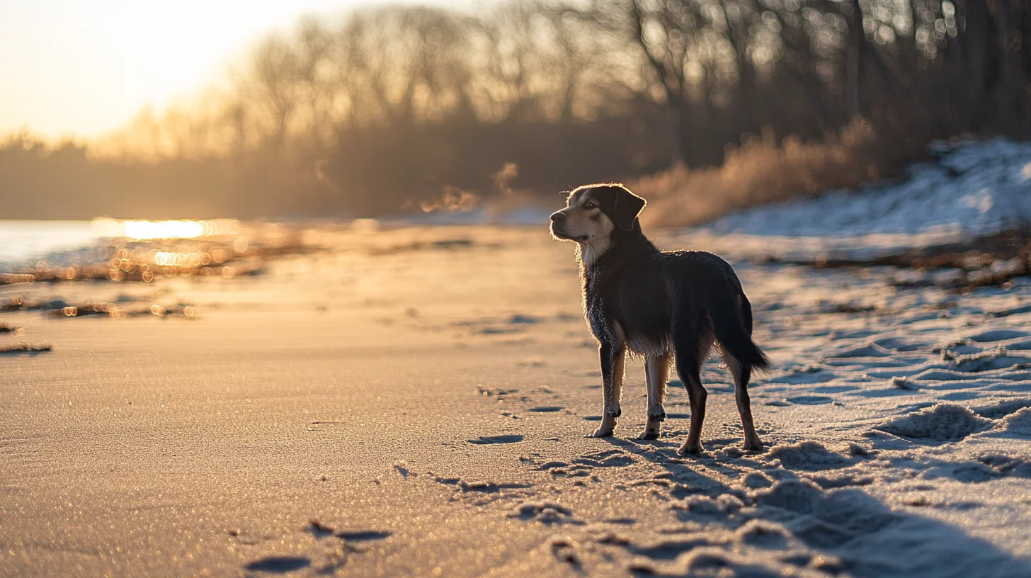 Senior dog portrait at golden hour South Shore Massachusetts