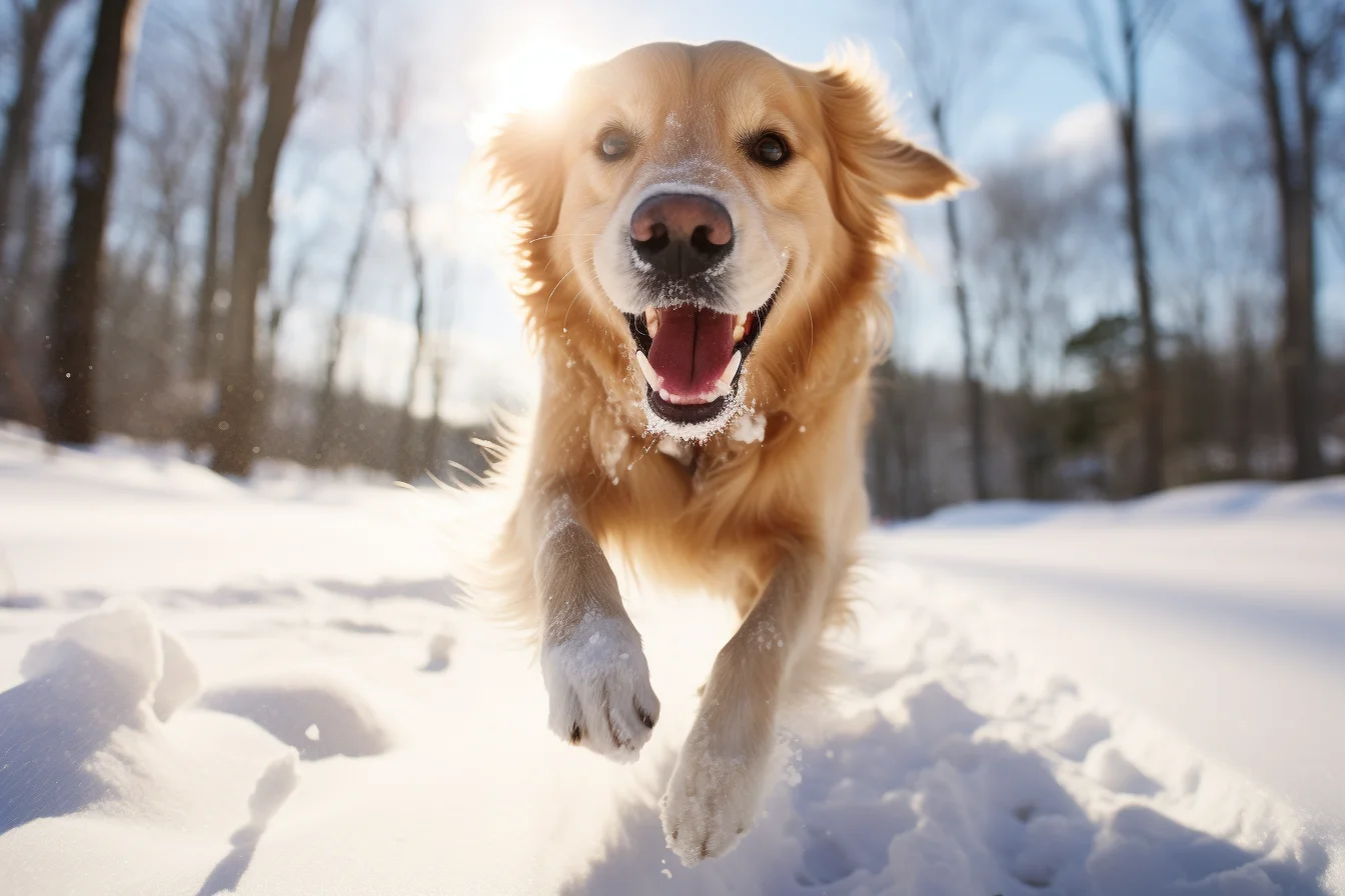 Dog portrait in winter light South Shore Massachusetts